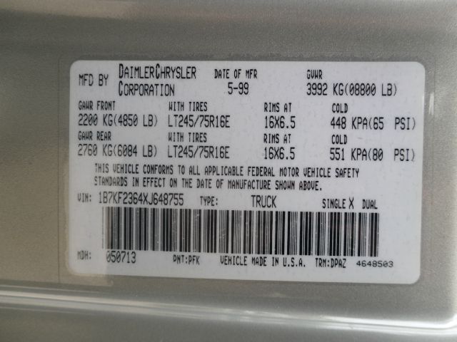 Dodge Ram 2500 1999 photo 3