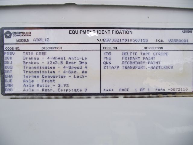 Dodge Ram Van 2001 photo 1