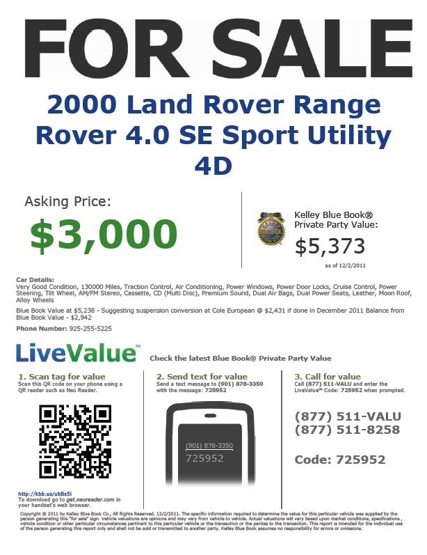 Land Rover Range Rover 2000 photo 3