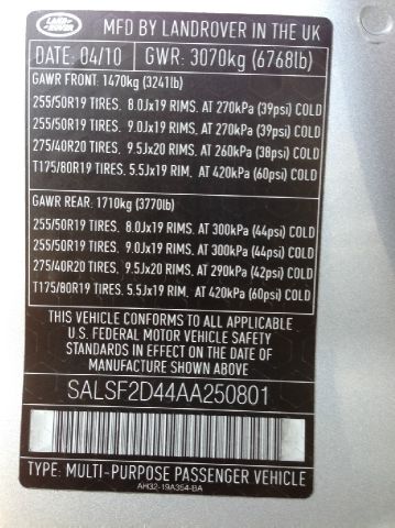 Land Rover Range Rover Sport 2010 photo 4