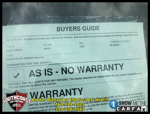 Lexus GS 300 Base Sletruck Sedan