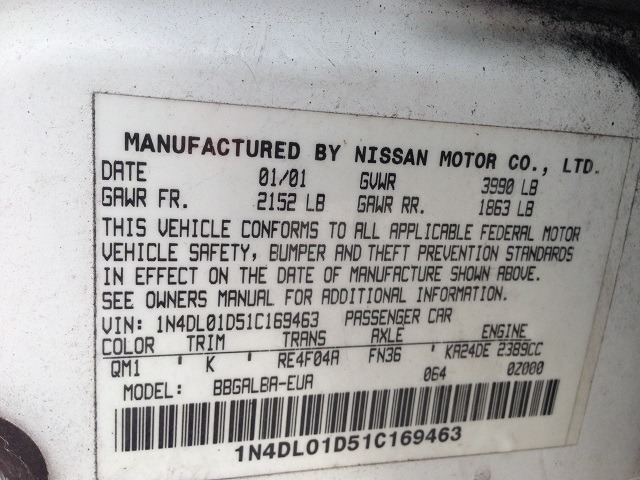 Nissan Altima 2001 photo 1