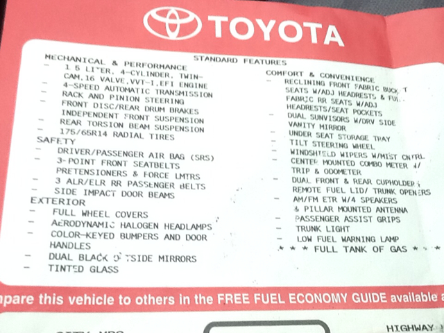 Toyota Echo 2002 photo 10