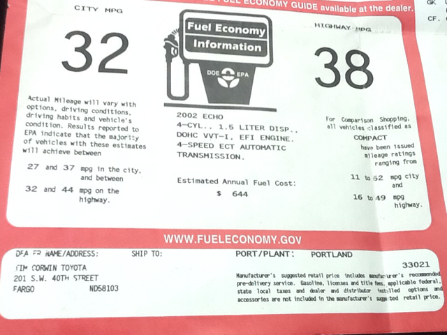 Toyota Echo 2002 photo 13