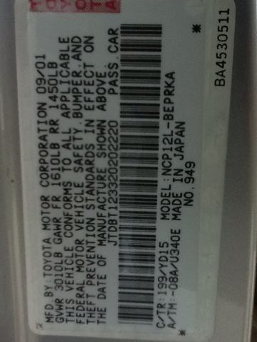 Toyota Echo 2002 photo 23